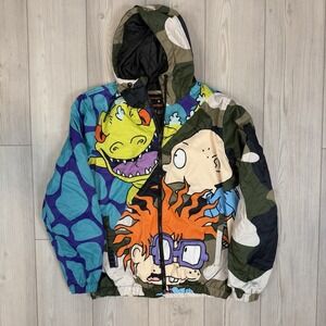 Members Only Jacket Mens Medium Rugrats Nickelodeon All Over Print Windbreaker